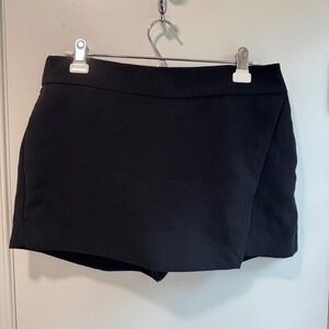 J. Crew Skort Black Mini Skirt Shorts Lined Side Zip Pockets‎ Career Size 10